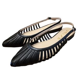 Unisa Charloe Black Cutout Slingback Flats Size 6.5
